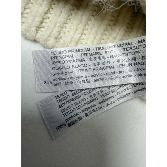 ZARA NEW WOMAN CONTRASTING KNIT CARDIGAN FLORAL TRIM Size M - Picture 10 of 12
